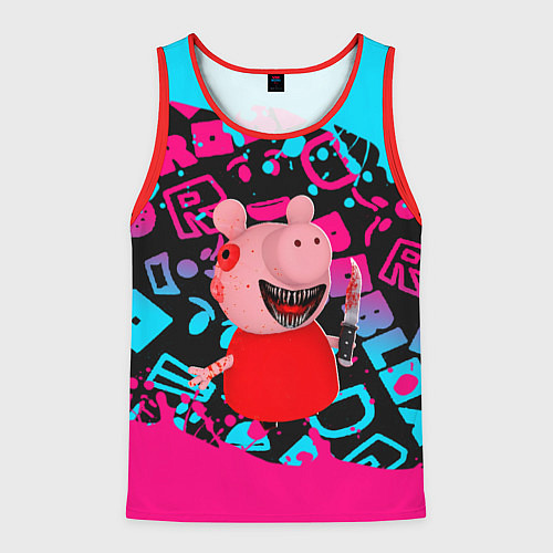 Мужская майка без рукавов Roblox Piggy / 3D-Красный – фото 1