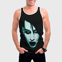Майка-безрукавка мужская Marilyn Manson, цвет: 3D-белый — фото 2