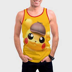 Майка-безрукавка мужская Pikachu Pika Pika, цвет: 3D-красный — фото 2