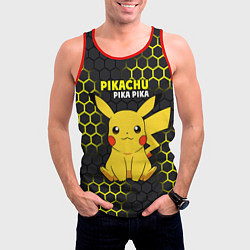 Майка-безрукавка мужская Pikachu Pika Pika, цвет: 3D-красный — фото 2