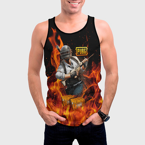 Мужская майка без рукавов PUBG / 3D-Черный – фото 3