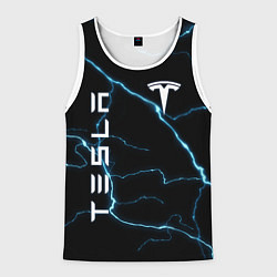 Майка-безрукавка мужская TESLA, цвет: 3D-белый