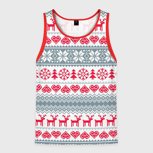 Мужская майка без рукавов Вязаный рисунок / 3D-Красный – фото 1