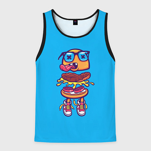 Мужская майка без рукавов BURGER / 3D-Черный – фото 1