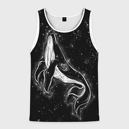 Мужская майка без рукавов Космический Кит / 3D-Белый – фото 1