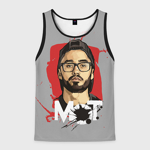 Мужская майка без рукавов Портрет Мота / 3D-Черный – фото 1