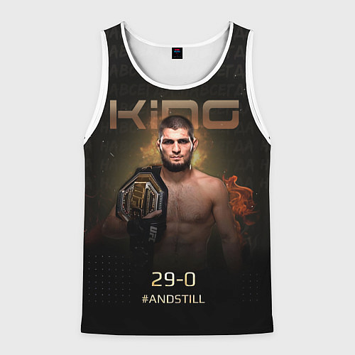 Мужская майка без рукавов Хабиб Нурмагомедов - King / 3D-Белый – фото 1