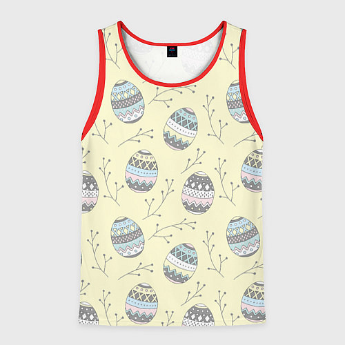 Мужская майка без рукавов Пасхальные яйца / 3D-Красный – фото 1