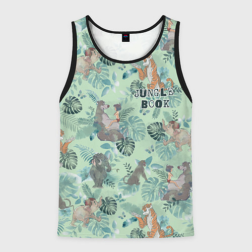 Мужская майка без рукавов Jungle Book pattern / 3D-Черный – фото 1