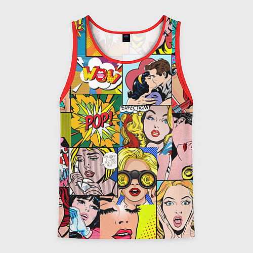 Мужская майка без рукавов Pop Art / 3D-Красный – фото 1