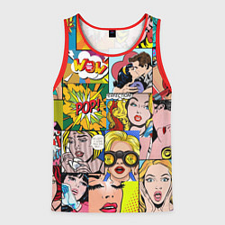 Майка-безрукавка мужская Pop Art, цвет: 3D-красный