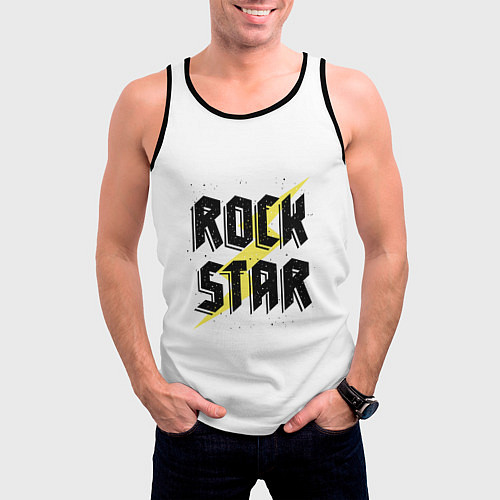 Мужская майка без рукавов Rock star / 3D-Черный – фото 3