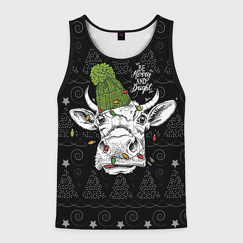 Мужская майка без рукавов Be Merry and Bright / 3D-Черный – фото 1