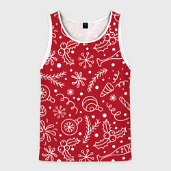 Майка-безрукавка мужская Новогоднее настроение, цвет: 3D-белый