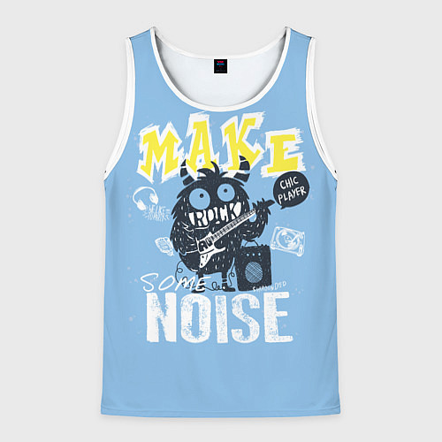 Мужская майка без рукавов Монстр рока / 3D-Белый – фото 1