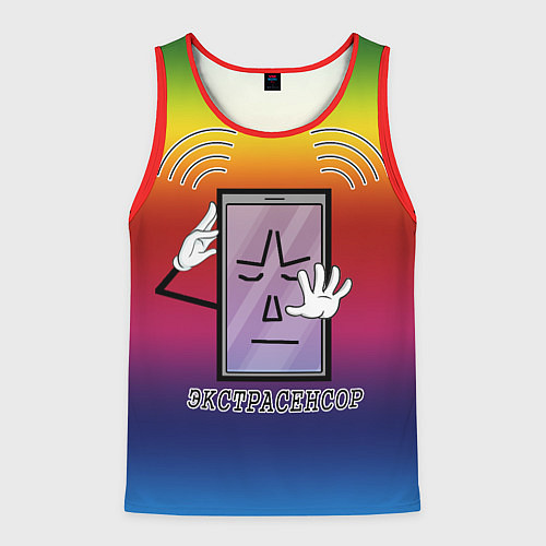 Мужская майка без рукавов Экстрасенсор / 3D-Красный – фото 1