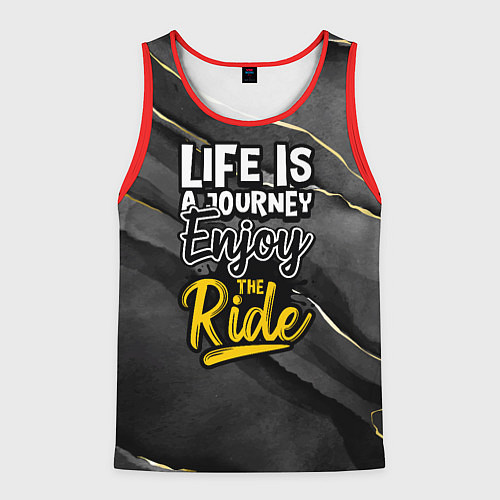 Мужская майка без рукавов Жизнь - это путешествие / 3D-Красный – фото 1