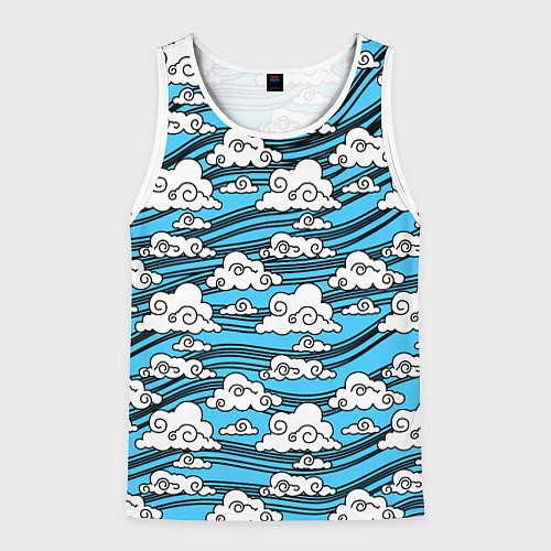 Мужская майка без рукавов КИМОНО ТАНДЖИРО / 3D-Белый – фото 1