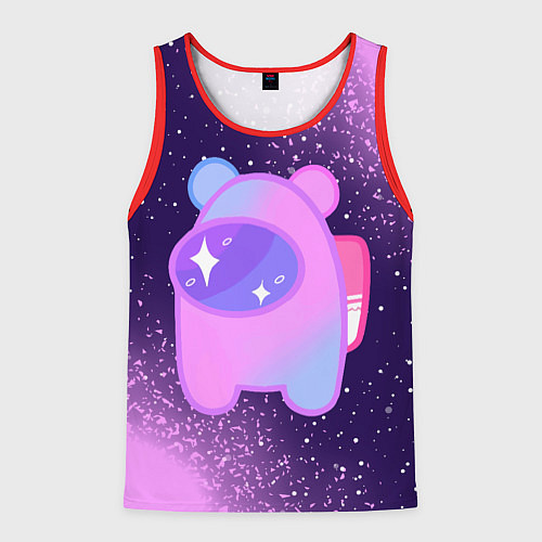 Мужская майка без рукавов AMONG US - SPACE / 3D-Красный – фото 1