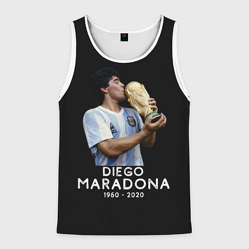 Мужская майка без рукавов Diego Maradona / 3D-Белый – фото 1