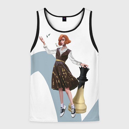 Мужская майка без рукавов Ход Королевы / 3D-Черный – фото 1