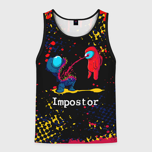 Мужская майка без рукавов Among Us - Impostor / 3D-Черный – фото 1
