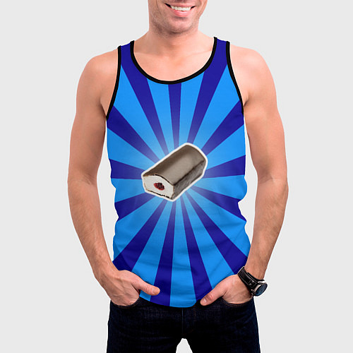 Мужская майка без рукавов Глазированный сырок / 3D-Черный – фото 3