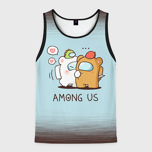 Мужская майка без рукавов AMONG US - LOVE / 3D-Черный – фото 1