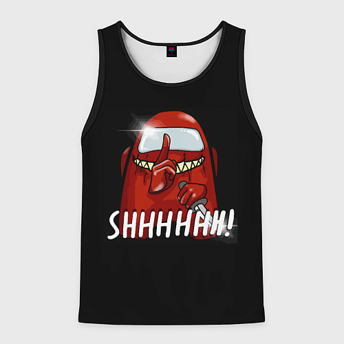 Мужская майка без рукавов AMONG US SHHHHHH! / 3D-Черный – фото 1