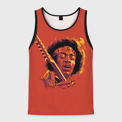 Мужская майка без рукавов Джимми Хендрикс / 3D-Черный – фото 1