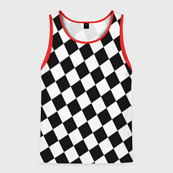 Майка-безрукавка мужская Клетки, цвет: 3D-красный