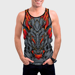 Майка-безрукавка мужская Механический дракон, цвет: 3D-черный — фото 2