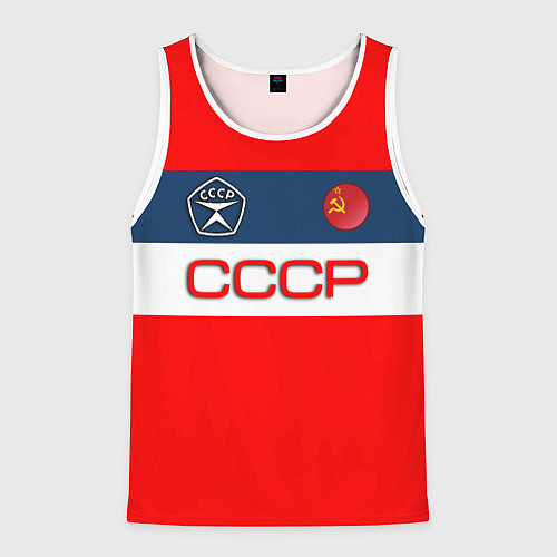 Мужская майка без рукавов СССР / 3D-Белый – фото 1