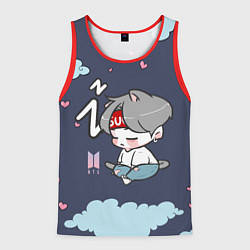 Майка-безрукавка мужская BTS Sleep, цвет: 3D-красный