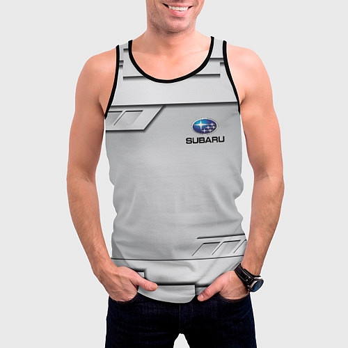 Мужская майка без рукавов SUBARU СУБАРУ / 3D-Черный – фото 3
