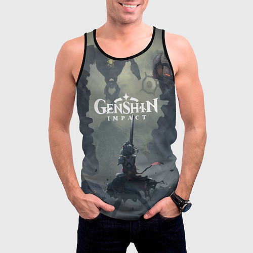 Мужская майка без рукавов Genshin impact Noelle / 3D-Черный – фото 3