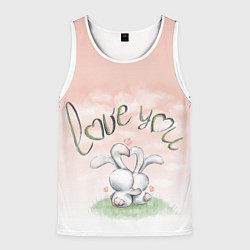 Майка-безрукавка мужская Люблю тебя, цвет: 3D-белый