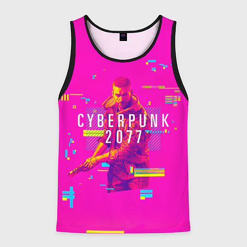 Мужская майка без рукавов Cyberpunk 2077 / 3D-Черный – фото 1