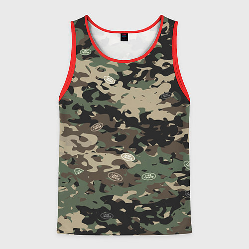 Мужская майка без рукавов Камуфляж Land Rover / 3D-Красный – фото 1