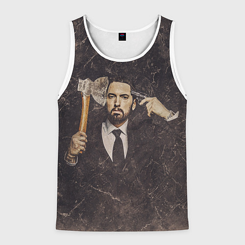 Мужская майка без рукавов Eminem / 3D-Белый – фото 1