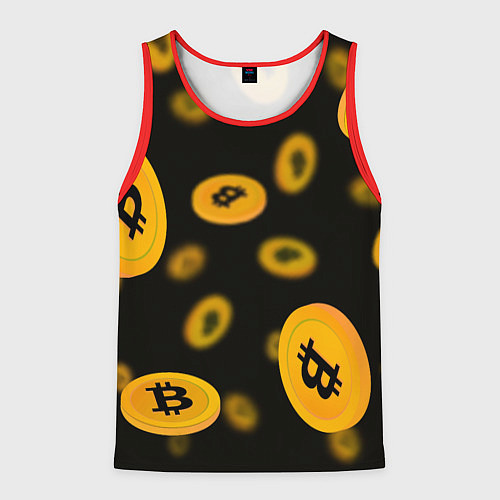 Мужская майка без рукавов БИТКОИН BITCOIN / 3D-Красный – фото 1