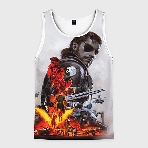 Мужская майка без рукавов Metal Gear / 3D-Белый – фото 1