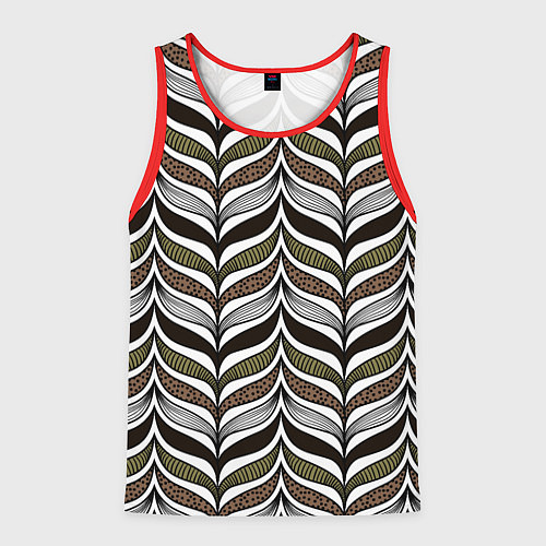 Мужская майка без рукавов Африканский племенной узор / 3D-Красный – фото 1