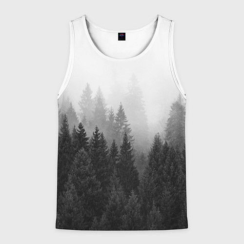 Мужская майка без рукавов Туманный лес / 3D-Белый – фото 1