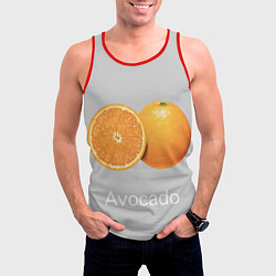 Майка-безрукавка мужская Orange avocado, цвет: 3D-красный — фото 2