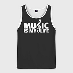 Мужская майка без рукавов Music is My Life