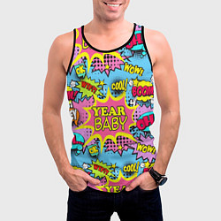 Майка-безрукавка мужская Year baby Pop art print, цвет: 3D-черный — фото 2