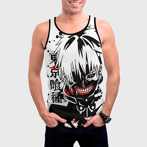 Мужская майка без рукавов ТОКИЙСКИЙ ГУЛЬ / 3D-Черный – фото 3