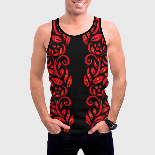 Мужская майка без рукавов ХОХЛОМА / 3D-Черный – фото 3