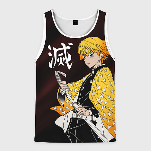 Мужская майка без рукавов КЛИНОК РАССЕКАЮЩИЙ ДЕМОНОВ / 3D-Белый – фото 1